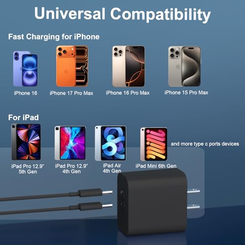 Image of Phone 15 /16 /17 Pro Max Charger Fast Charging, 20W Dual Port USB C Charger Block with 6.6FT Long USB C to C Charging Cable Cord for Phone 17 16 15 Pro Max /17 16 15Pro /15 /1615Plus,Air