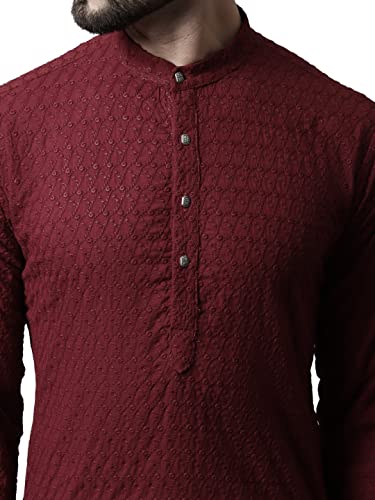 Image of Jompers Men's Regular Fit Cotton Embroidered Kurta Set