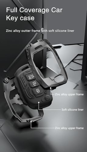 Image of Premium Metal Black Transformer Series Soft Silicon Key Cover for Hyundai 3 Button Flipkey