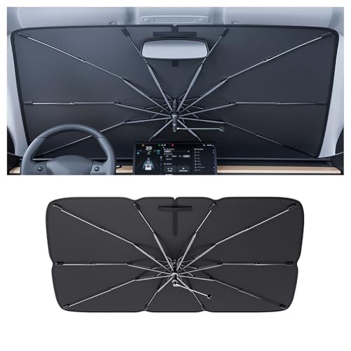 Car Windshield Sunshade Umbrella for Koenigsegg One:1 2014 2015 2016, Portable Foldable Front Window Sun Shade Umbrella with 360° Rotation Bendable Handle,Small (49.21' L x 25.59' W)