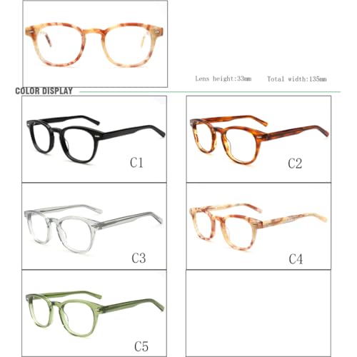 Monturas de gafas retro de acetato transparente estilo carey c2 6