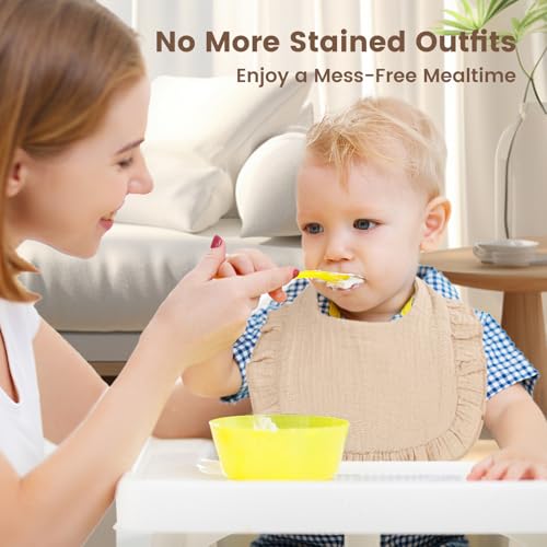 Oiomniv Muslin Baby Bibs, 6-Pack Bandana Drool Bibs Soft Cotton Adjustable Unisex Newborn, Toddler for Drooling Teething2