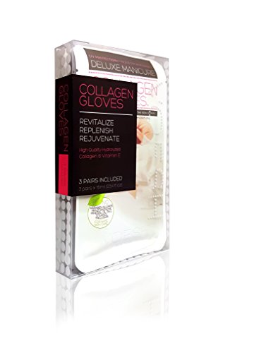 VOESH New York - UV Protective Deep Moisturizing Collagen & Vitamin E Hand Mask Gloves (Pre-cut Fingertip for Easy Manicure) - 3 Pairs
