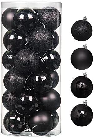 Jusdreen 24pcs Christmas Balls Ornaments for Xmas Tree Shatterproof Christmas Tree Hanging Balls Decoration for Holiday Party Baubles Set with Hang Rope 2.36"(60mm)