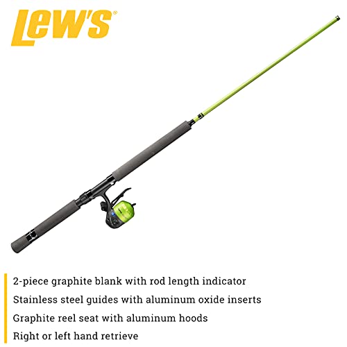 Lew's Crappie Thunder Jig/Troll Underspin Reel and Fishing Rod Combo, 9-Foot 2-Piece Graphite Blank, Right or Left-Hand Retrieve, Crappie Thunder Green