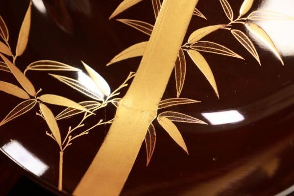 時代輪島塗 金沢蒔絵 鶏竹図金蒔絵 吸物椀 二客 木製 切金