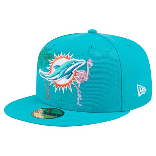 New Era Men's Aqua Miami Dolphins State Stitch 59FIFTY Fitted Hat