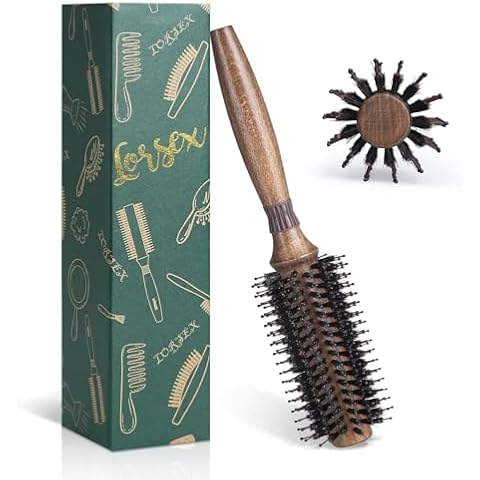 Round Brush for Blow Drying, LORSEX Boar Bristle Hair brush for Women Men, Round Hairbrush for Add Shine/Volume, Minimize Damage (2.2Inch) Cover