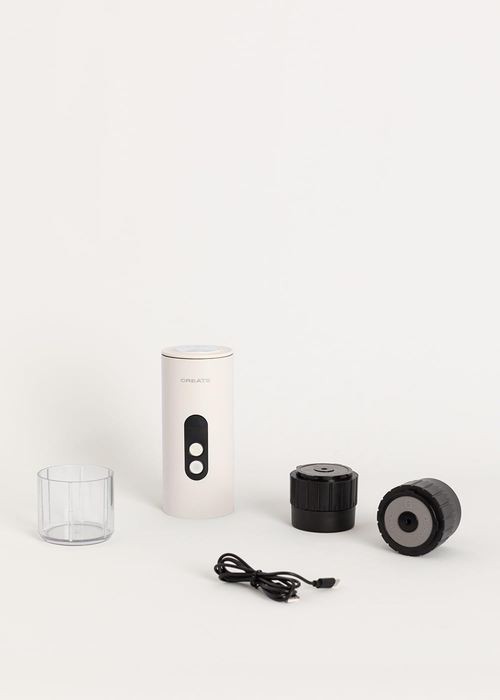 CREATE / THERA MOVE/Machine à expresso portable pour capsules et café moulu blanc cassé/Préparation à chaud et à froid, 15 bars, capacité de 80 ml, 150 W