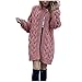 Maglione Lungo Allentato con Cardigan in Tinta Unita Casual alla Moda da Donna Cardigan Color Cammello (XL,Rosa)