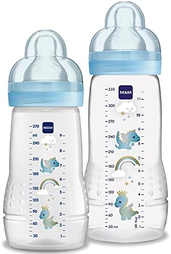 MAM Baby Kit 2 Mamadeiras Easy Active Set, 270ml e 330ml Com Form...