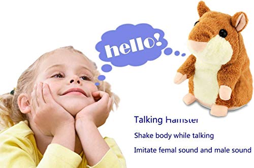 Qwifyu Talking Hamster, Interactive Stuffed Plush Animal Talking Toy Cute Sound Effects With Repeats Your Said Voice, Best Buddy For Kids Gift Age 3+ (Brown) #TOP5