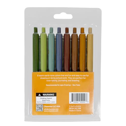 Channie's Earth Tone Gel Pens pack de 8 colores naturales miniatura 2