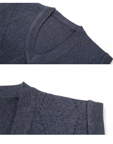 Men Clothes Winter Daily Casual Vest Pullover V-Neck Collar Sleeveless Knitted Sweater Men4