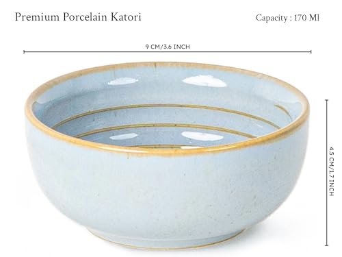 Image of Bodhi House Handcrafted Chip Resistance Porcelain Dinner Set, 18 Pieces Dish Set Serving for 6, Microwave and Dishwasher Safe, Bone-ash Free, Crockery Set for Dining and Gifting, Arctic Blue
