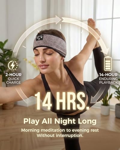 Image of Sleep-Headphones-Bluetooth-Sleeping-Headband - Sleeping Headphones for Side Sleeper, Elastic Music Band Cozy ASMR Wireless Eye Mask Valentines Day Gifts for Her Him Wife Husband Women Men