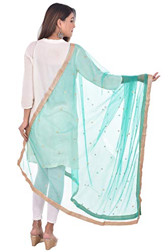 Image of YOUTHQUAKE Women's Embroidered Net Dupatta