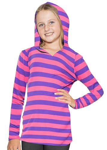 Image of Shirts for Girls Long Sleeve Crew Neck Top, Hoodie or 3 /4 Sleeve Soft Stretch Kids Lightweight Size 2-16