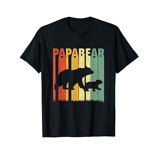 Herren Vintage Papa Bär Baby Bär Vatertag Xmas Geschenk Retro Daddy T-Shirt