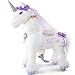 Produktbild PonyCycle Offizielle Prämie Modell K Reiten auf Einhorn Spielzeug Plüsch Lauftier Einhorn mit lila Horn Größe 4 für Alter 4-8 Jahre Mittel K41