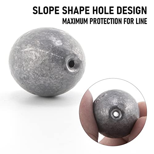 Dr.Fish Ovo Chumbada 1/8-5Oz, Pesos de Pesca Ovais Chumbadas Pesca de Baixo Fundição Água Doce Água