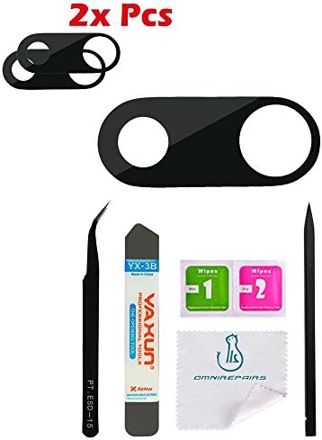 OmniRepairs Rear Facing Glass Camera Lens Replacement (2 Pieces) for iPhone 7 Plus and iPhone 8 Plus Model (A1661, A1784, A1785, A1864, A1897, A1898) with Adhesive and Repair Toolkit (Lens Only)