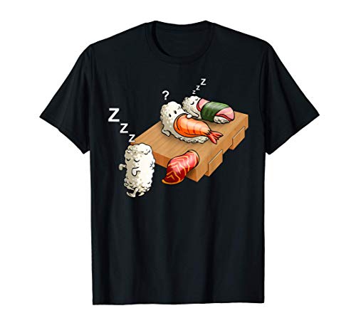 Carino Walking Sushi Kawaii Divertente giapponese Sushi Maglietta