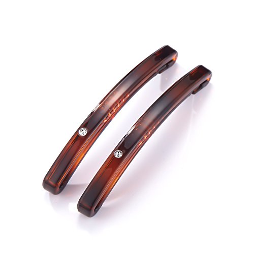 EVITA PERONI Tortoise Golden Purple Crystal Resin Hair Clips Bobby Pin Barrettes for Women Girls