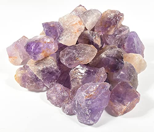 5PCs Purple Orange Amethyst/Ametrine Rough Stones Natural Crystal Mineral Gemstone Quartz Raw Specimens - Brazil