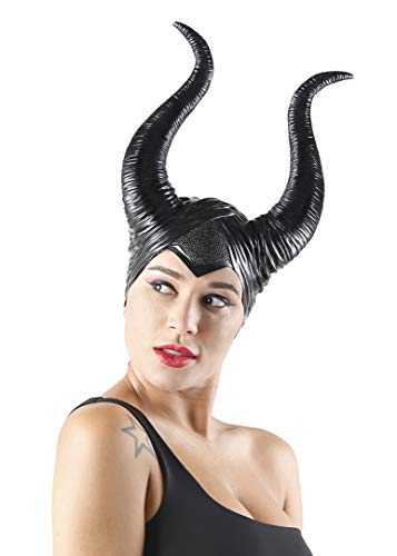 Fairycos Evil Maleficent Hörner Teufel Kostüm Halloween Kostüm Damen Haarreif Kopfschmuck Schwarz 57-59 Cover