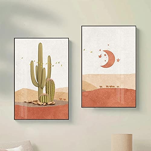 Impression sur toile moderne paysage de désert abstrait triptyque haut de gamme - 3