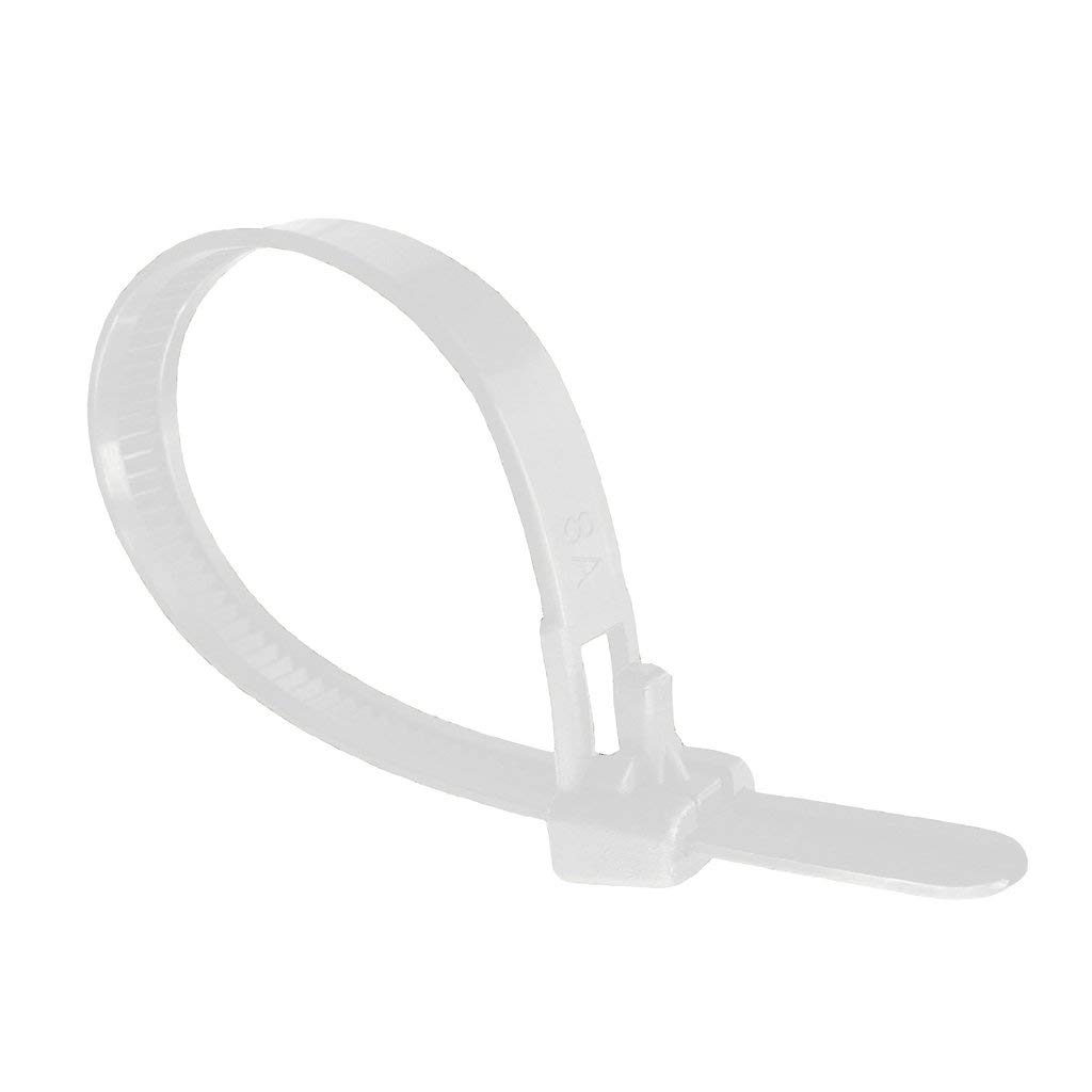 EXCALIBUR - Nylon Strong Releasable Resealable Cable Zip Wrap Ties- 150mm x 8mm Natural