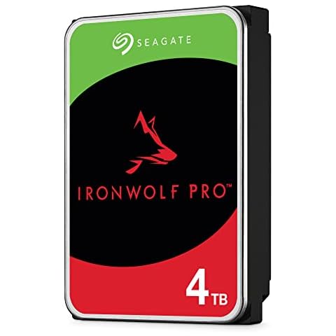 Seagate IronWolf Pro, NAS interne Festplatte 4 TB HDD, 3.5 Zoll, 7200 U/Min, CMR, 128 MB Cache, SATA 6 Gb/s, silber, inkl. 3 Jahre Rescue Service, Modellnr.: ST4000NE001 Cover