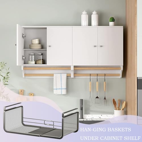 Organizador extensible armario cocina estante colgante cesta de rejilla multifuncional metal 8