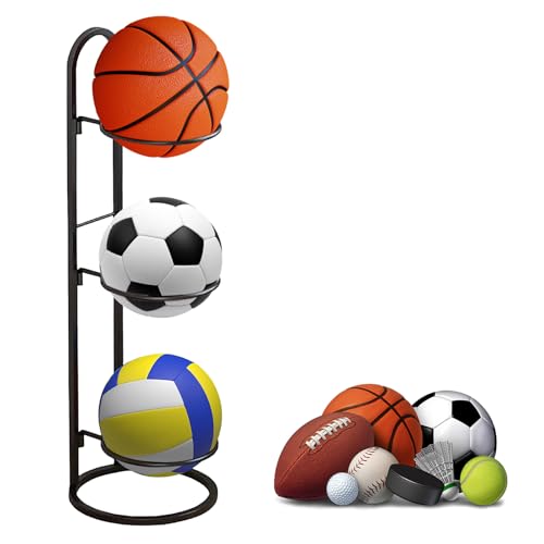 gvivej 3 Lagiger Ballständer, Ballregal, Vertikale Ballaufbewahrung, Ball Rack, Metall Ballständer Display Halter, Ball Aufbewahrungsregal für Basketball, Fußball, Volleyball gvivej 3 Lagiger Ballständer, Ballregal, Vertikale Ballaufbewahrung, Ball Rack, Metall Ballständer Display Halter, Ball Aufbewahrungsregal für Basketball, Fußball, Volleyball