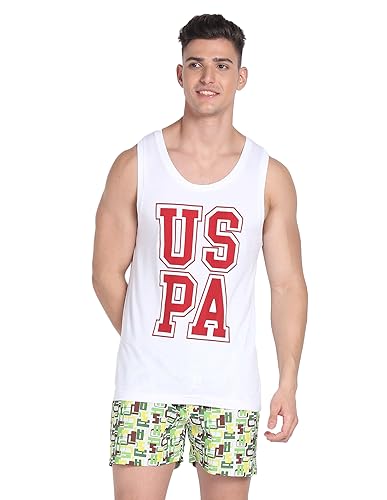 Image of U.S. Polo ASSN. Men's IYBD Brand Print Cotton Vest - Pack of 1