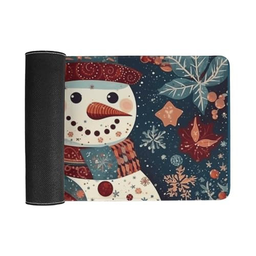 Tapis de souris de jeu bonhomme de neige patchwork imprimé maison