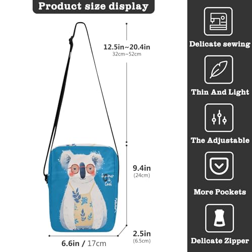 Summer Blue Koala messenger bags men shoulder bag Shoulder Handbag Adjustable Strap for Outdoor Daily work3