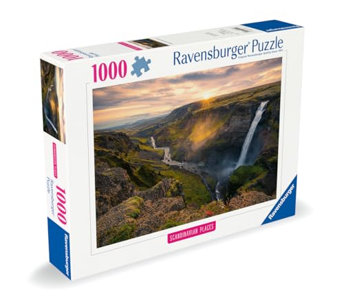 Puzzle 1000 pièces : La cascade Háifoss Islande Ravensburger France - vue 4