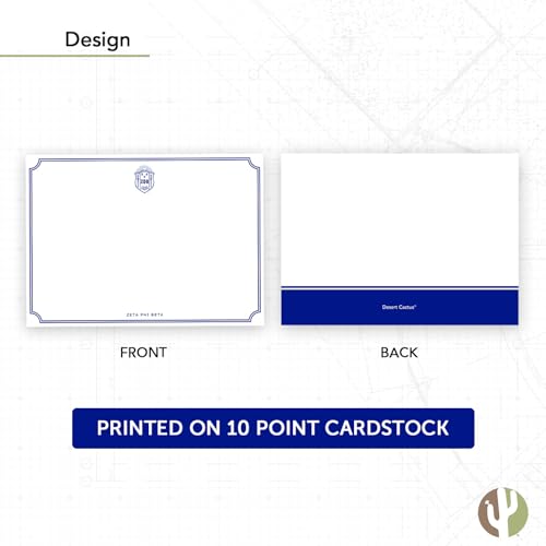 Image of Desert Cactus Zeta Phi Beta 10 Pack Notecards ZPB ZPhiB Divine 9 Stationery Cardstock Includes Envelopes Memo Party Thank You (Notecard Design B)