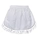 Aspire 100% Algodón Delantal Corto de Cintura, Mandil Cocina de Mujer para Halloween, Delantal de Encaje con Bosillos para Café, Bar, Camarera
