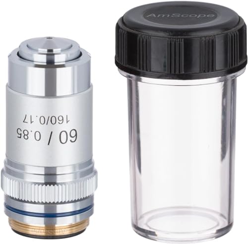 AmScope A60X 60X Achromatic Microscope Objective, Grey