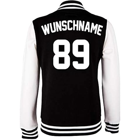 Ezyshirt® Damen Herren Kinder College Jacke Athletic mit Wunschnamen und Wunschnummer | Baseball Jacke Cover