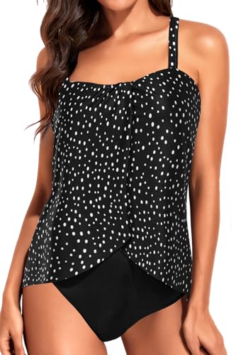 Tempt Me Women's One Piece Swimsuit Vintage Off Shoulder Ruffled Bathing Suits3