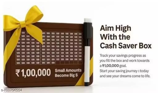 Image of Wooden Money Bank, Piggy Bank for Kids, Wood Material, Coin Saving Box (1,00,000 Money Bank)
