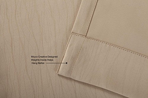 Miuco Blackout Curtains Room Darkening Curtains Textured Grommet Window Curtains For Bedroom 2 Panels 52X63 Inch Long Taupe #TOP3