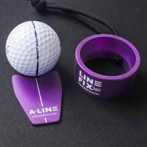 GrooveFix Marcador de linha de bola de golfe e marcador de alinhamento de putt (forma de touro) (roxo)