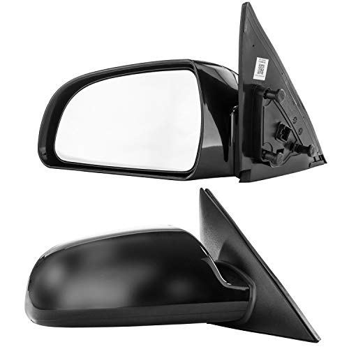 Passenger Side & Driver Side Mirror for (2006 2007 2008 2009 2010) Hyundai Sonata Unpainted Heated Power Operated Right Outside Rear View Replacement Door Mirror - Parts Link #: HY1321149 HY1320149
