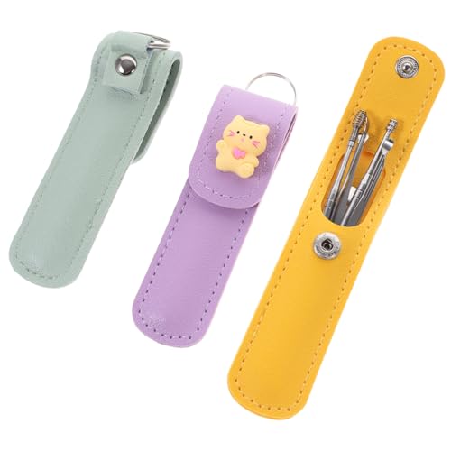 MOLUCKFU 3個セット 耳かき クレンザー 旅行用耳栓 ピンセットクリーナー イヤースクープ スキンケア製品 耳垢除去ツール シリコン耳栓 耳あかクリーニングキット 耳垢除去剤 ステンレス鋼