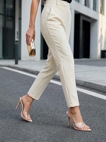 Image of Women Clear Pointed Toe Sandals Stiletto Heels Transparent Strap High Heels Slip on Mules for Women